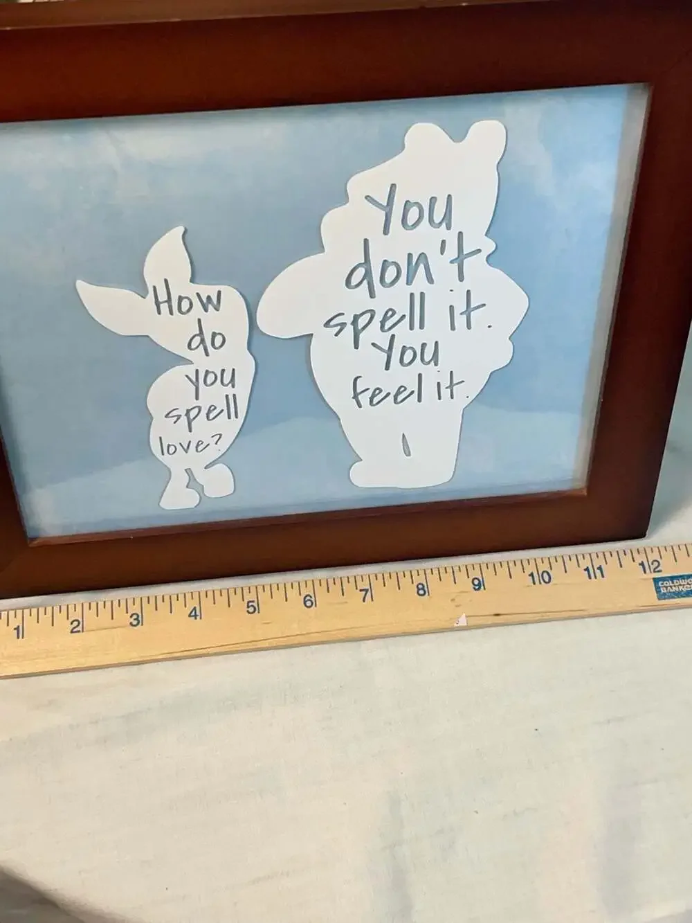 Disney Winnie the Pooh and Piglet Framed Wall Art Quote 12x9